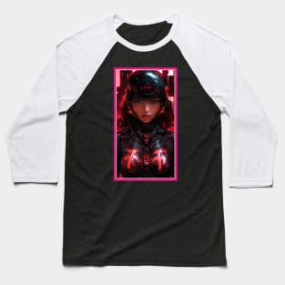 Anime Race Girl | Quality 3D Anime Artwork | Pink Red Black Blue Chibi Manga Anime Art Baseball T-Shirt